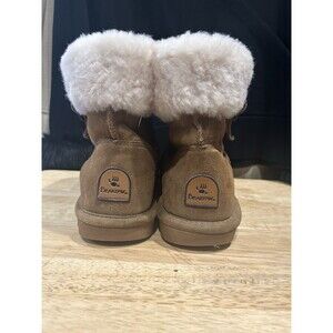 Bearpaw Boots Womens 10 Abby Shearling Brown Casual Fur Lined Comfort Ankle Top